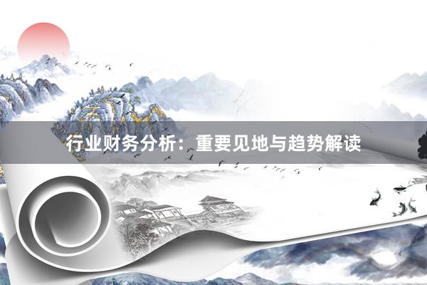 行业财务分析：重要见地与趋势解读